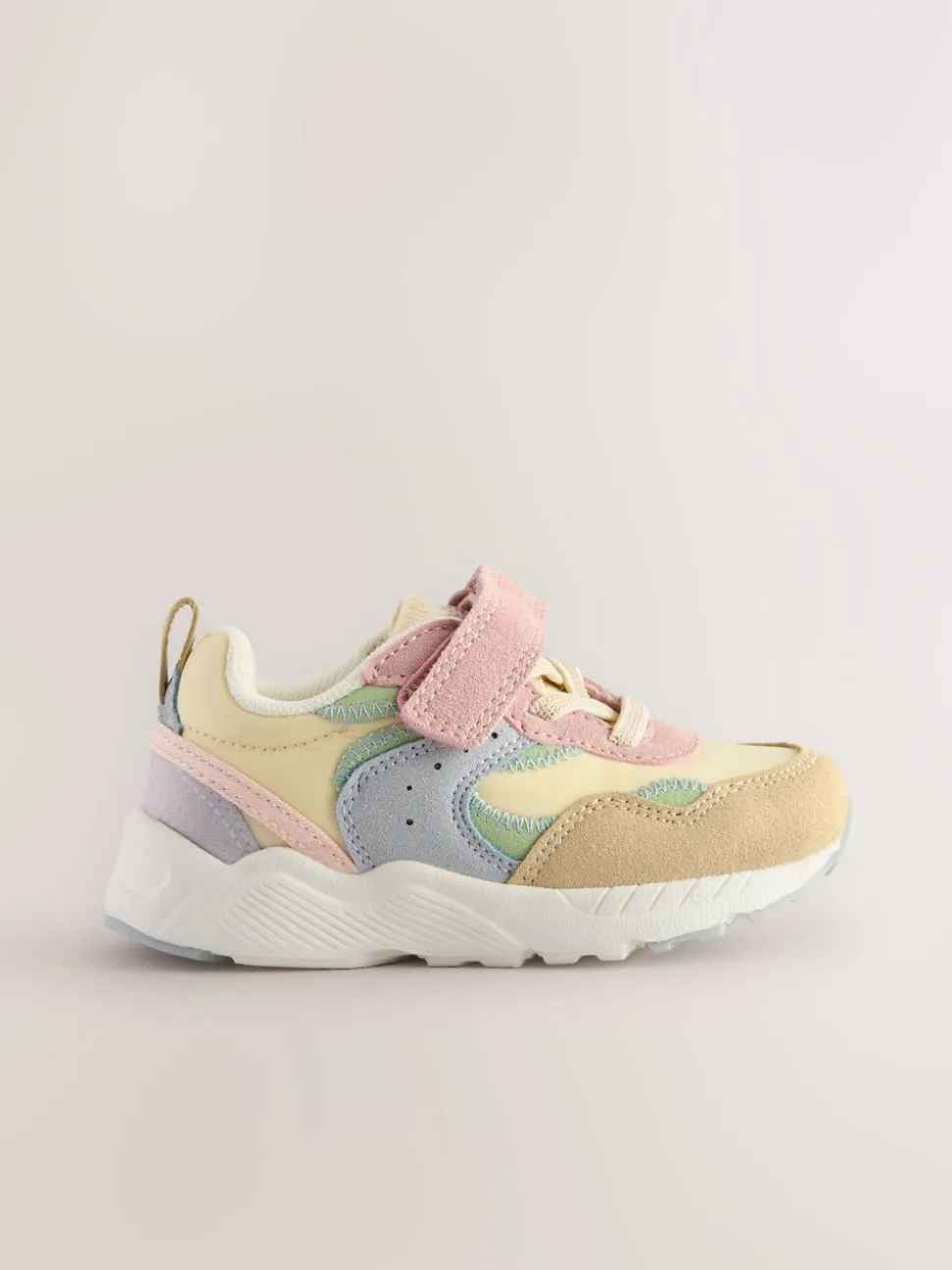 Pastelkleurig - Sneakers met elastische veters en klittenbandsluiting