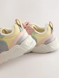 Pastelkleurig - Sneakers met elastische veters en klittenbandsluiting