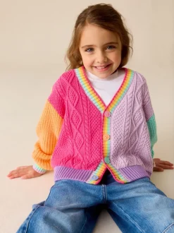 Pastelkleurig met kleurvlakken - Little Bird by Jools Oliver Knitted V-Neck Cardigan