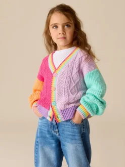 Pastelkleurig met kleurvlakken - Little Bird by Jools Oliver Knitted V-Neck Cardigan