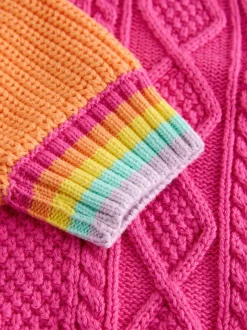 Pastelkleurig met kleurvlakken - Little Bird by Jools Oliver Knitted V-Neck Cardigan