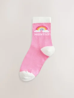 Pastelkleurige regenboogprint - Little Bird by Jools Oliver German Days Of The Week Socks 7 Pack