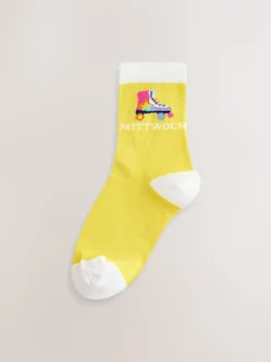 Pastelkleurige regenboogprint - Little Bird by Jools Oliver German Days Of The Week Socks 7 Pack