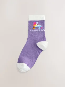Pastelkleurige regenboogprint - Little Bird by Jools Oliver German Days Of The Week Socks 7 Pack
