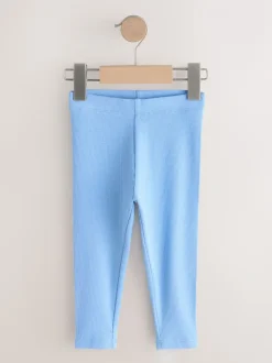 Pastelkleurige regenboogprint - Verpakking van 5 geribbelde Leggings (3mnd -7jr)