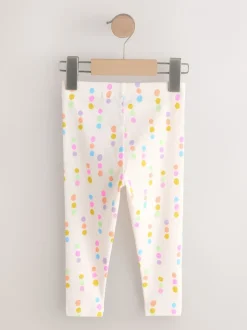 Pastelkleurige regenboogprint - Verpakking van 5 geribbelde Leggings (3mnd -7jr)