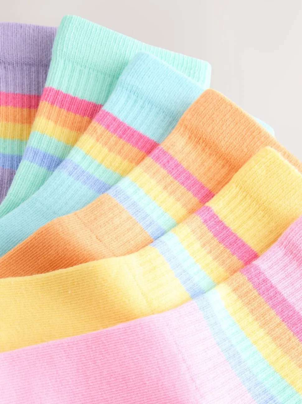 Pastelkleurige regenboogprint - Little Bird by Jools Oliver Striped Tube Socks 6 Pack