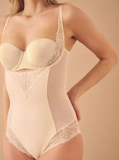 Pastelroze nude - Wear Your Own Bra - Vormgevende body met sterke buikcorrectie