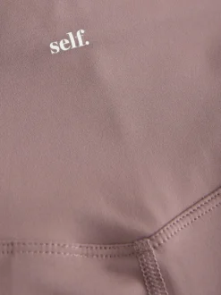 Peperkorrelbruin - self. Legging met hoge taille