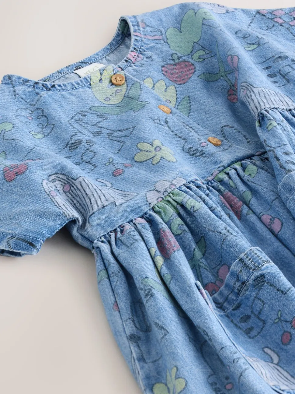 Pet Print Denim - Short Sleeve Dress (3mths-8yrs)