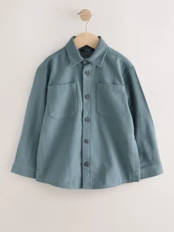 Petroliumblauw - Geborsteld overshirt (3-16jr)
