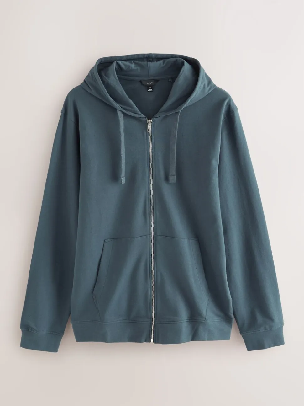 Petroliumblauw - Lichte hoodie met rits