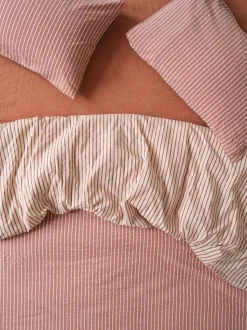 Piglet in Bed Textured Stripe Cotton Duvet Cover
