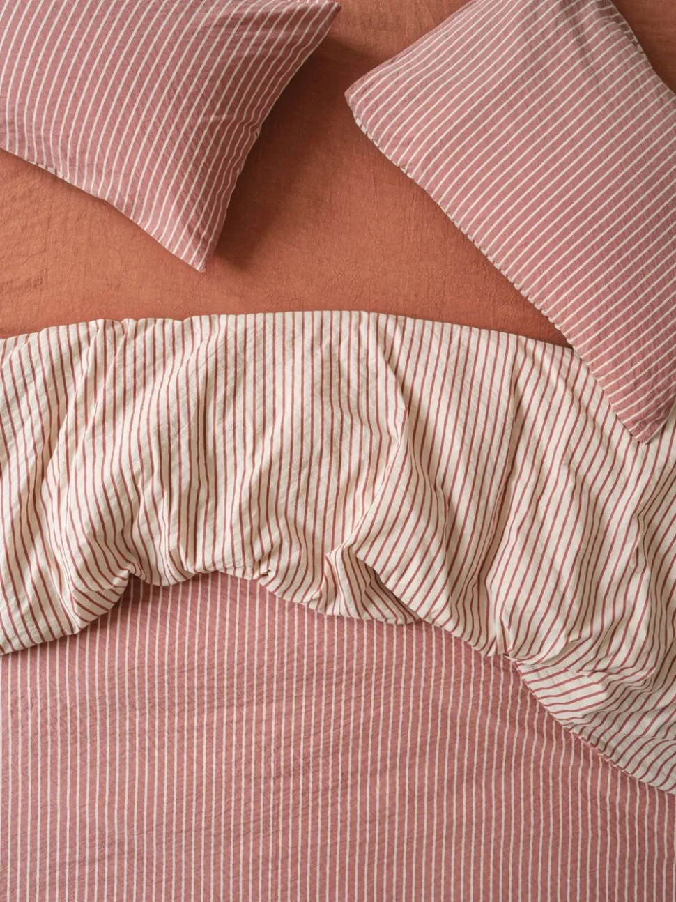 Piglet in Bed Textured Stripe Cotton Duvet Cover