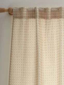 Pineapple Elephant Muscat Waffle Slot Top Voile Curtains Panel