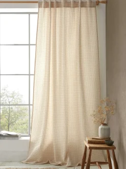 Pineapple Elephant Muscat Waffle Slot Top Voile Curtains Panel