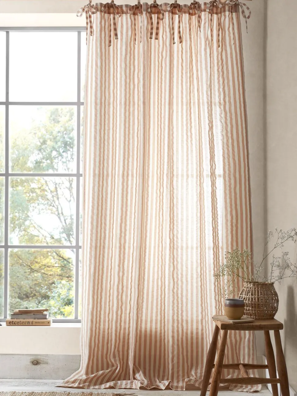 Pineapple Elephant Zanzibar Yarn Dyed Stripe Voile Curtains Panel