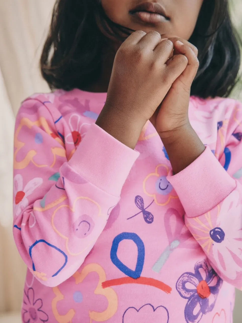 Pink / Lilac Floral - Set van 3 zachte pyjama's (9 mnd-10 jr)