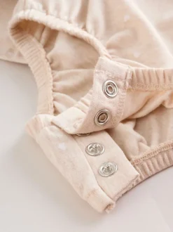 Pink Bear Embroidered - Verpakking van 3 jersey babyrompertjes
