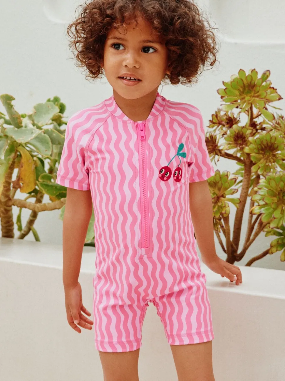 Pink Cherry Wave - Zonbeschermend badpak (3 mnd-10 jr)