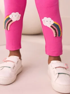 Pink Cloud Rainbow - Knee Embellsihed Leggings (3mths-7yrs)