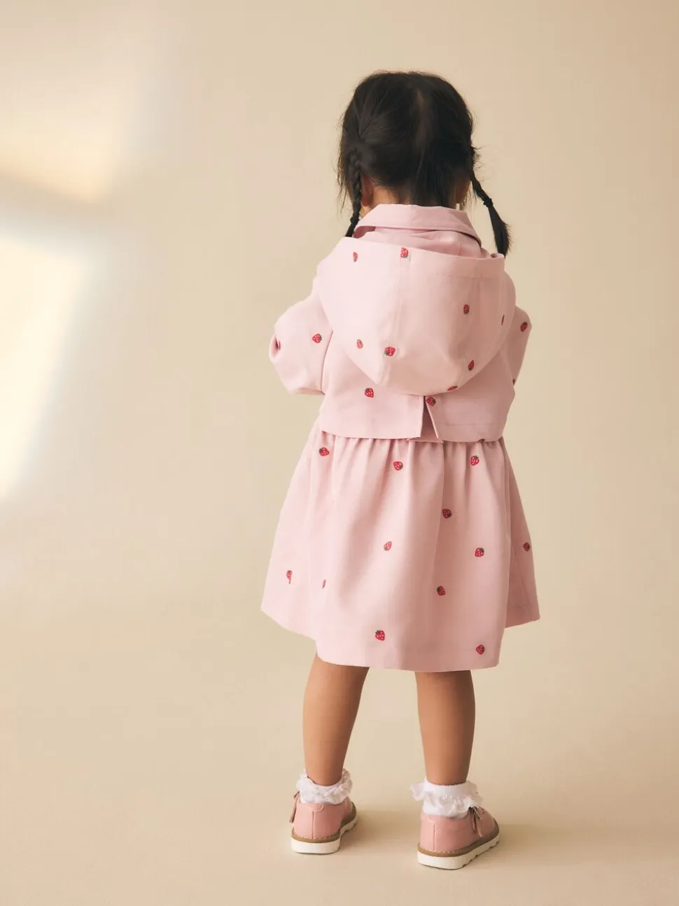 Pink Embroidery - Shower Resistant Button Front Coat (3mths-7yrs)
