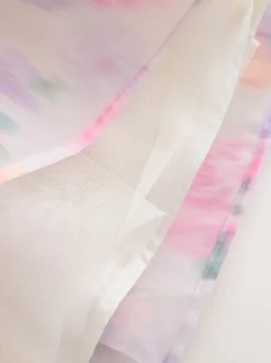 Pink Garden Roses Blurred - Laura Ashley Corsage Organza Pintuck Dress