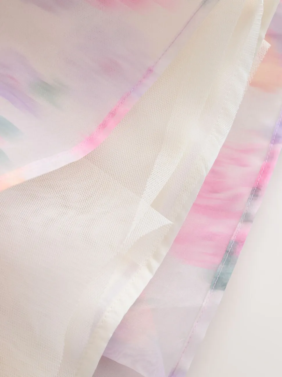 Pink Garden Roses Blurred - Laura Ashley Corsage Organza Pintuck Dress