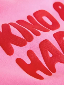 Pink Kind & Happy - Sweatshirt met ronde hals (3 mnd-7 jr)