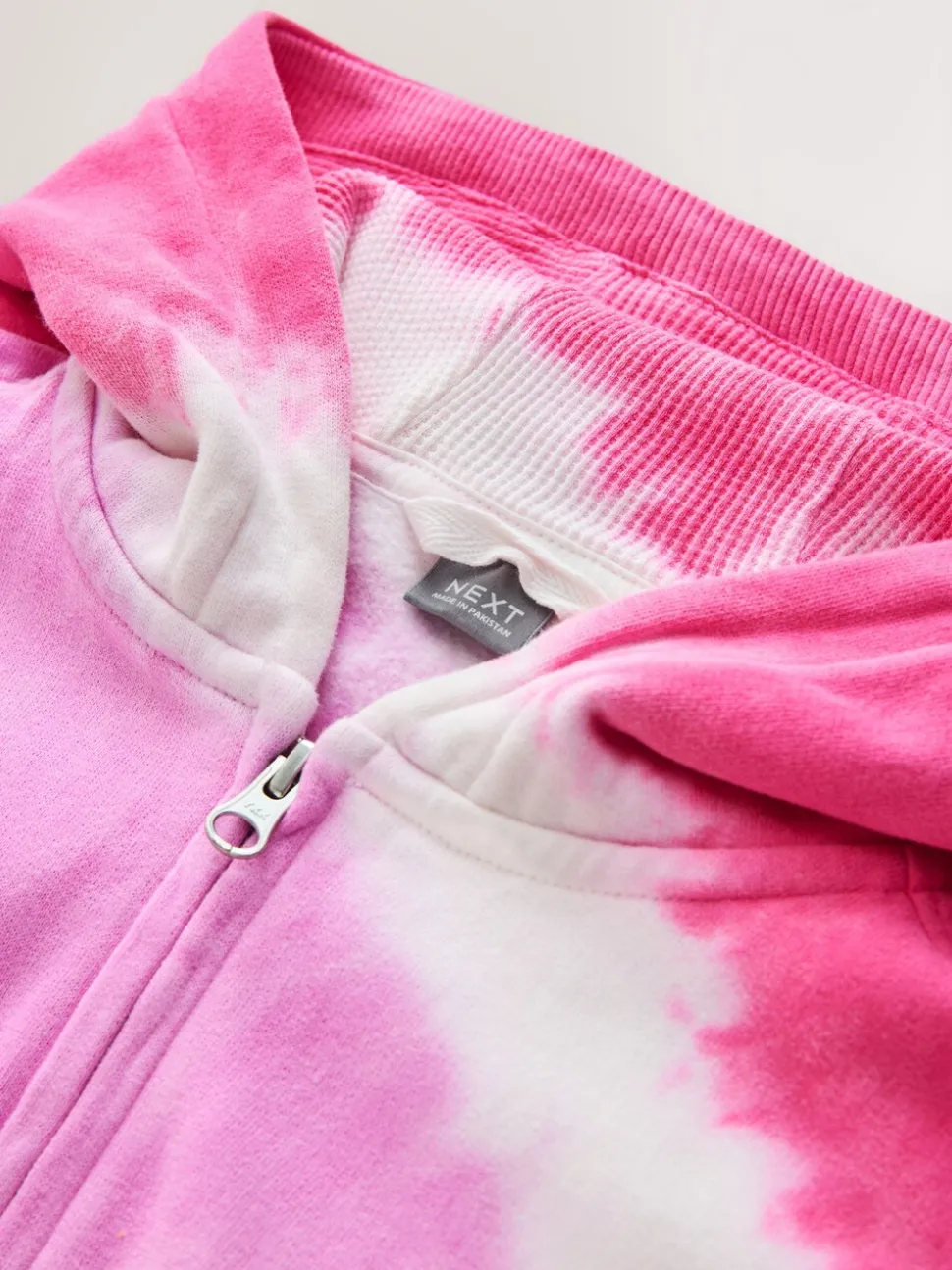 Pink Multi Tie Dye - Hoodie met doorlopende rits (3-16 jr)
