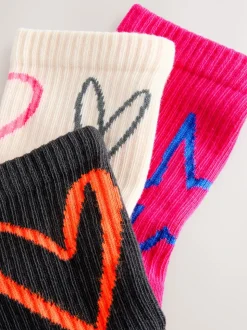 Pink Oatmeal and Charcoal Grey - 3 paar katoenrijke enkelsokken met verzachte zool