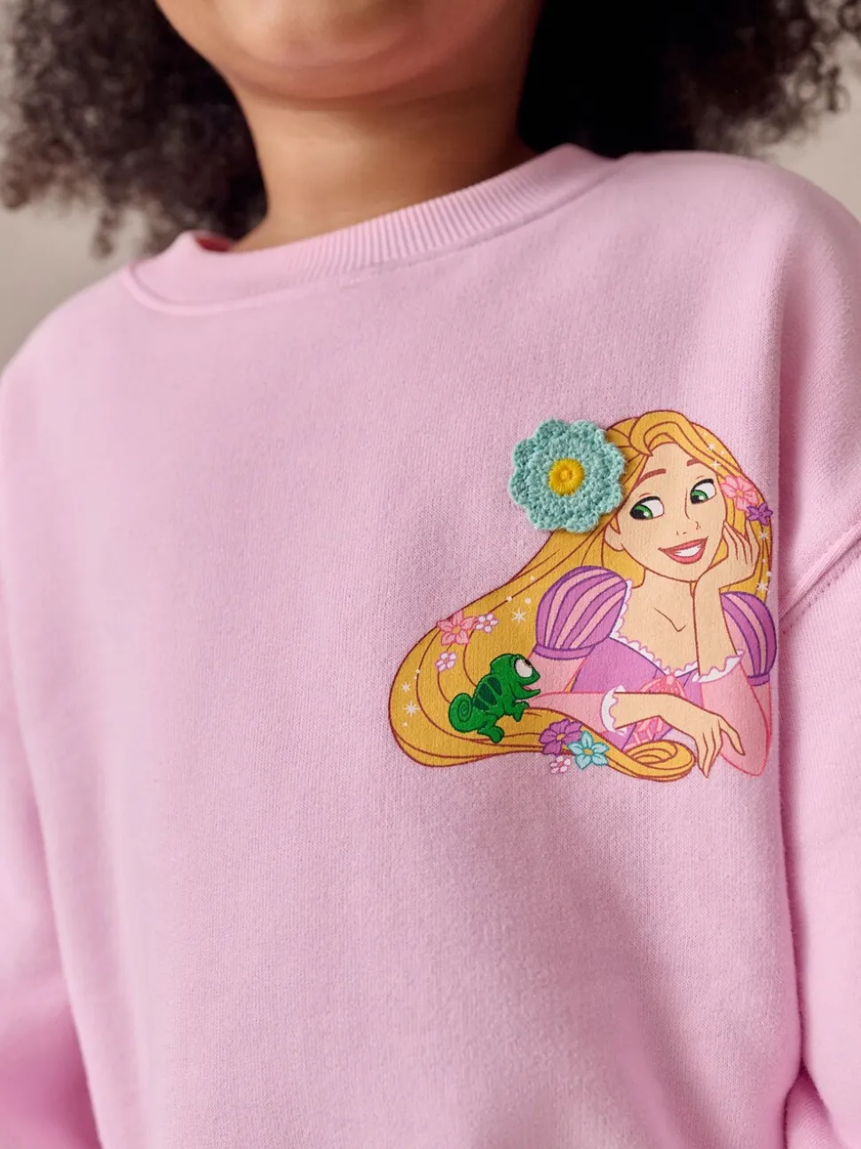 Pink Rapunzel Disney Princess - Set van sweatshirt en uitlopende legging (3mnd -7jr)
