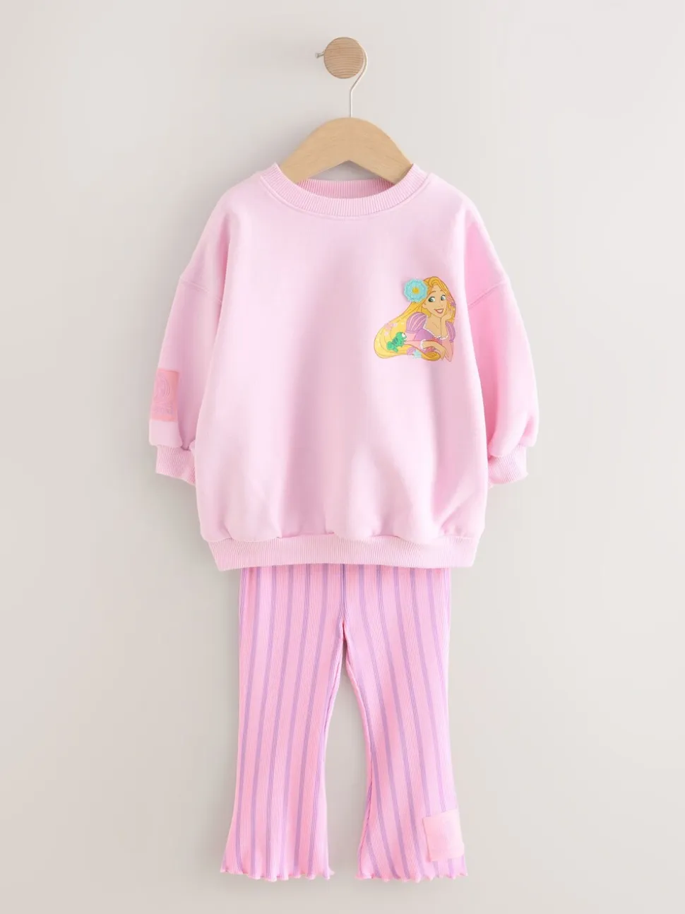 Pink Rapunzel Disney Princess - Set van sweatshirt en uitlopende legging (3mnd -7jr)