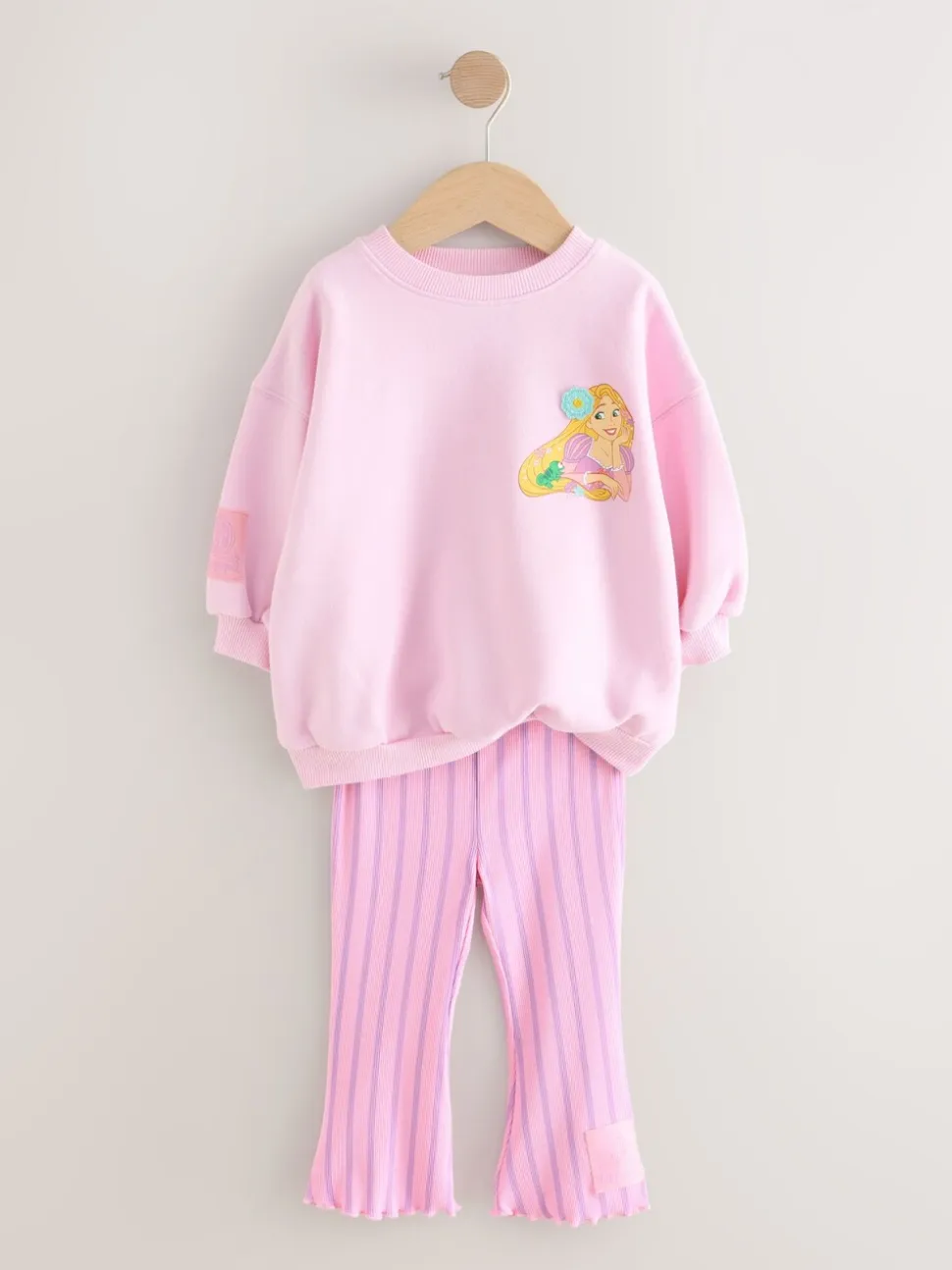 Pink Rapunzel Disney Princess - Set van sweatshirt en uitlopende legging (3mnd -7jr)