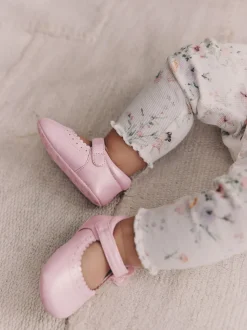 Pink Shimmer Butterfly - Mary Jane babyschoenen (0 - 18 mnd)
