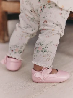 Pink Shimmer Butterfly - Mary Jane babyschoenen (0 - 18 mnd)