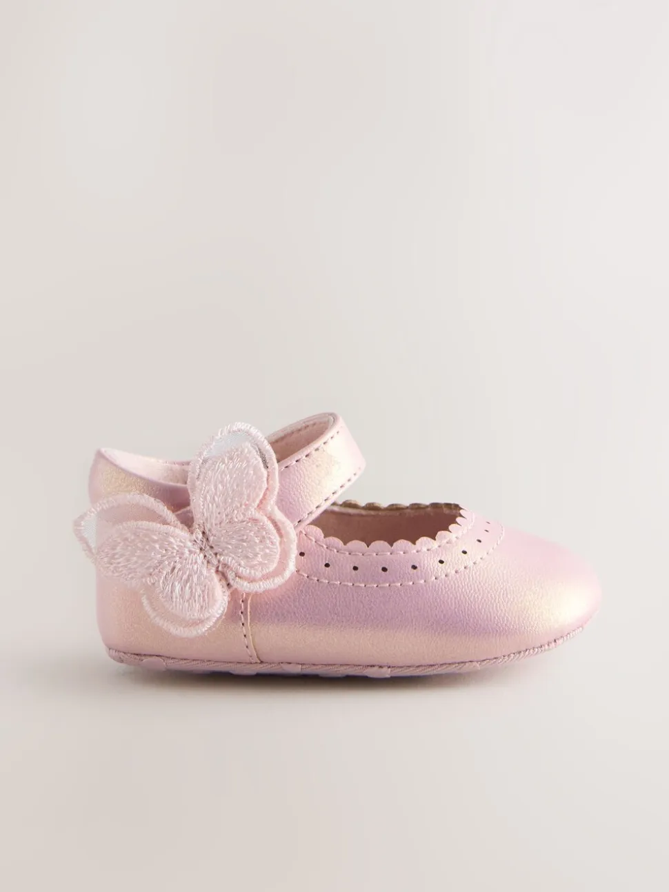 Pink Shimmer Butterfly - Mary Jane babyschoenen (0 - 18 mnd)