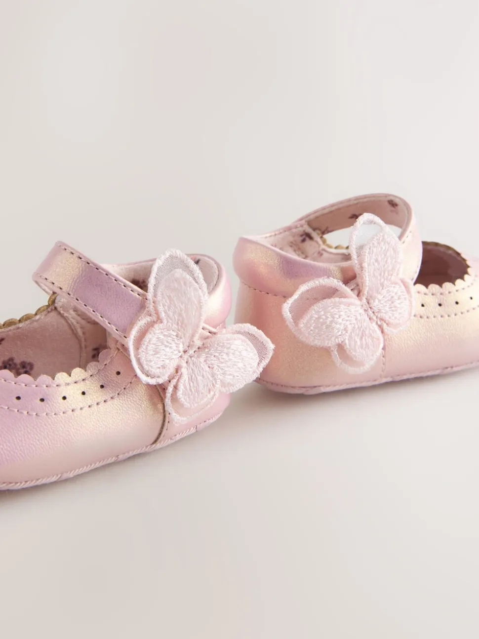 Pink Shimmer Butterfly - Mary Jane babyschoenen (0 - 18 mnd)