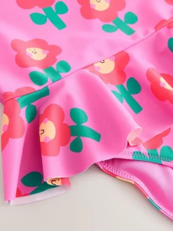 Pink Stampy Floral - Zonbeschermende zwemset (3 mnd-7 jr)