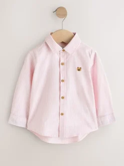 Pink Stripe Character - Oxford-overhemd met lange mouwen (3 mnd-7 jr)