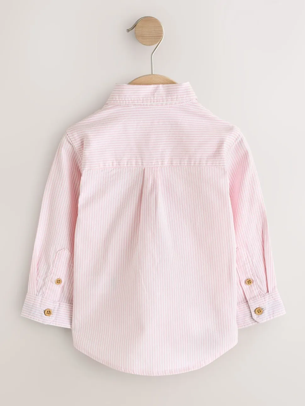 Pink Stripe Character - Oxford-overhemd met lange mouwen (3 mnd-7 jr)