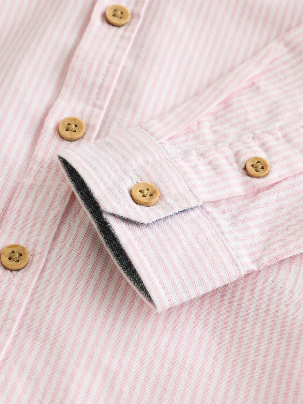 Pink Stripe Character - Oxford-overhemd met lange mouwen (3 mnd-7 jr)