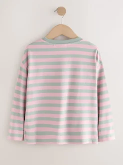 Pink Stripe Lilo & Stitch - Top met print en lange mouwen (3-16jr)