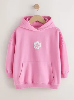 Pink Washed Flower - Hoodie (3 - 16 jr)