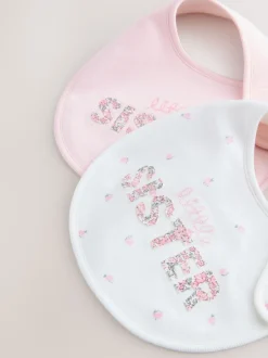 Pink/White Sister - Family Baby Bibs 2 Pack