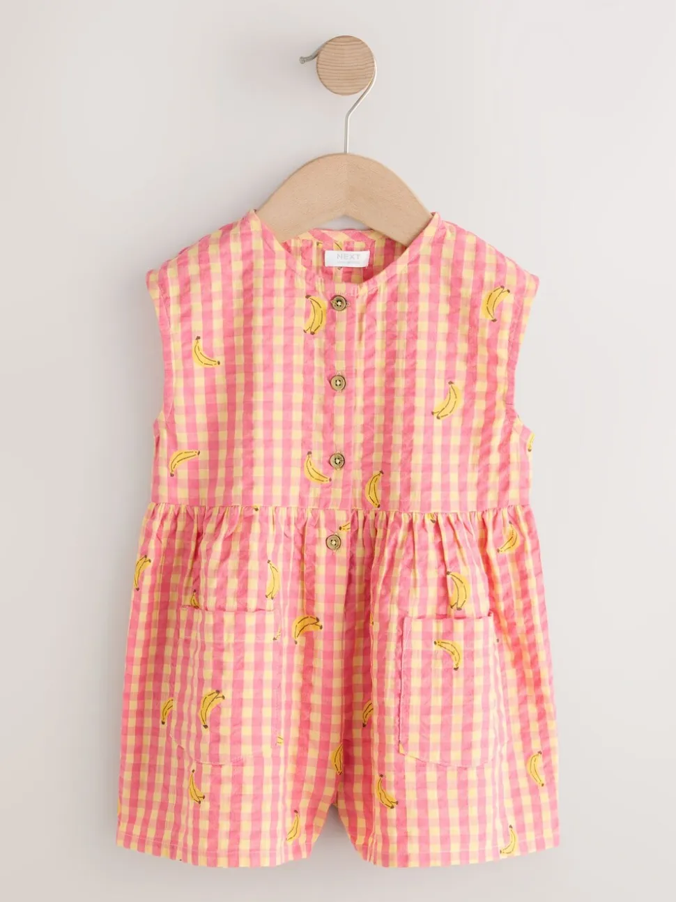 Pink/Yellow Banana - Trapeze Playsuit (3mths-7yrs)