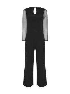 PixieGirl Petite Mesh Long Sleeve Side Leg Jumpsuit