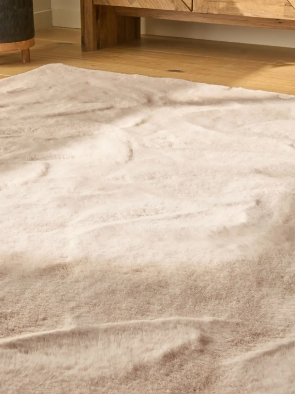 Pluche vloerkleed van imitatiebont