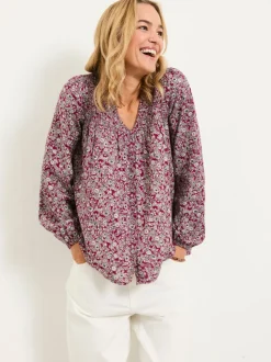 Plum Purple 2 Tone Floral - FatFace Blouse