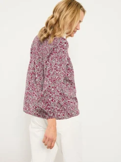 Plum Purple 2 Tone Floral - FatFace Blouse